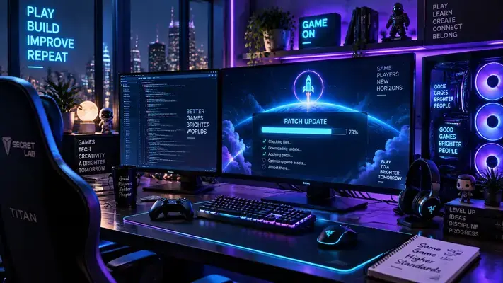 Cyroket2585 patch update screen showing new version installation on gaming PC