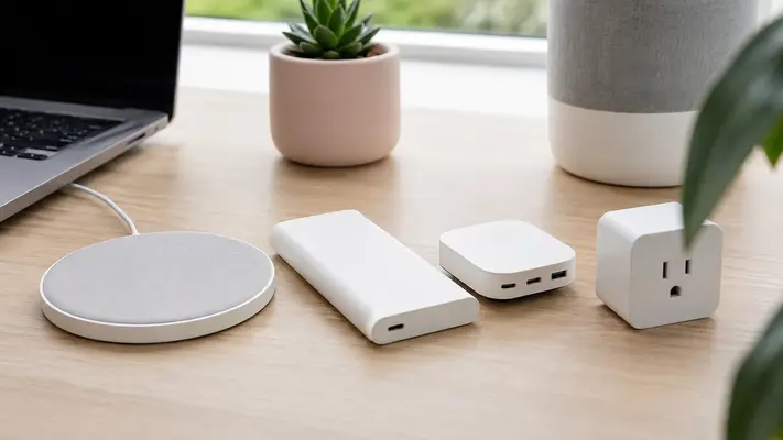 Best G15Tool gadgets 2026 including wireless charger, power bank and smart plug on desk