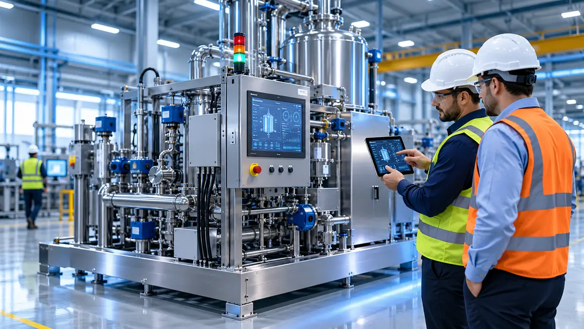 Modern bilieter system installed in a professional industrial workspace with digital dashboard